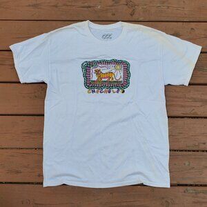 White Streetwear Oversized Tiger Tee